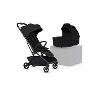 Silver Cross Nia Compact Travel Stroller & Carrycot - Cabin Approved - One-Hand Fold - Lie-Flat Seat - Lightweight - Suitable from Birth to 4 Years - Onyx
