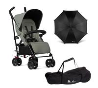 Silver Cross - Pop 2 Pushchair - Parasol & Travel Bag - Foldable Travel Stroller - Adjustable Seat - Newborn to 4 Years - Sage