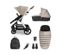 Silver Cross - Tide Pushchair & Accessory Pack - Durable Multi-Terrain Pram - Freestanding Fold & Multi-Height Handle Bar - Newborn to 4 Years - Stone