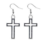 Silver Crucifix Earrings Cross Jesus Christ Christian Earring Catholic Church Prayer God Jewellery Holy Gift Protection Religous Faith Christianity Protestant Religion Protect Healing Dangle Drop