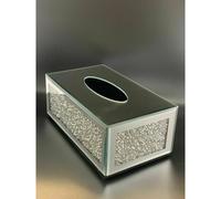 Silver Crushed Crystal Diamond Tissue Box, Diamante Bling, Living Room