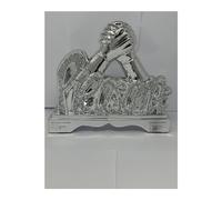 Silver Crushed Diamond Ceramic Glamorous Decorative Ornament - 36 CM