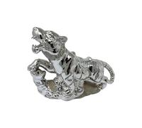 Silver Crushed Diamond Glitter Sparkly Roaring Lion Ornament