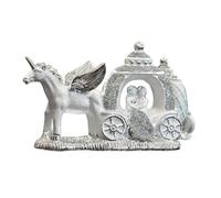 Silver Crushed Diamond Sparkly Carriage Couple Unicorn Ornament