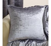 Silver Crushed Velvet Soft Touch Single Cushion Cover - 18" x 18" (45x45cm)