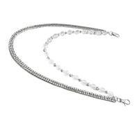 Silver Crystal Dice Belt Chain for Women and Men, Alloy Plastic | Double-layer Decorative Style, Purse and Bag Accessory, Punk Trousers Chain