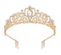 Silver Crystal Tiara Crown Headband Princess Elegant Crown with combs for Women Girls Bridal Wedding Prom Birthday Party
