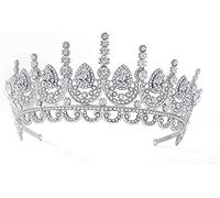 Silver Crystal Tiara Crowns, Rhinestone Crystal Crown, Princess Crown Tiaras Bridal Wedding Costumes Hair Accessories, for Picnic, Wedding, Fashion Show Exquisite Shape and Clothing Perfect Match