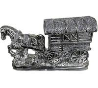 Silver Crystal Wagon Ornament with Crushed Diamond Detailing for Elegant Home Decoration - 35CM