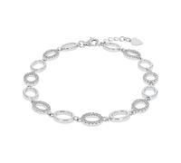 Silver Cubic Zirconia Loop Chain Bracelet