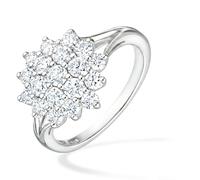 Silver Cubic Zirconia Set Cluster Ring O