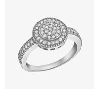 Silver Cubic Zirconia Shoulder Set Cluster Ring 8.84.8449 Q