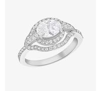 Silver Cubic Zirconia Shoulder Set Halo Ring 8.84.8759 Q