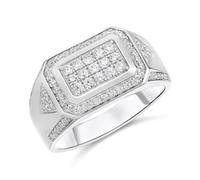 Silver Cubic Zirconia Signet Ring - F5121-U