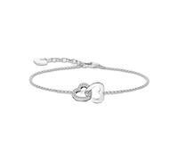 Silver Cubic Zirconia Stone Intertwined Hearts Bracelet