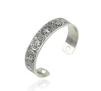 Silver Cuff Bracelet For Women - Silver Bangles For Women, Silver Arm Cuff, Tree of Life Open Bracelet, Indian Bangles For Womens,Tibetan Carved Open Cuff Bracelet,Ethnic Style Retro Wide Band Bangle