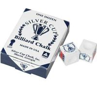 Silver Cup 12 Pieces/BOX of WHITE Genuine Snooker or Pool Cue Tip Chalks