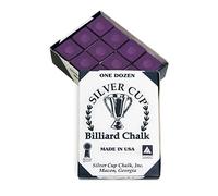 SILVER CUP Billiard CHALK - ONE DOZEN (Plum)