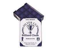 Silver Cup Pool Table Chalk in Purple - 12 Pc Set