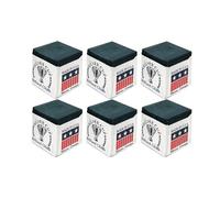 Silver Cup Set of 6 Navy Billiard Pool Cue Chalk