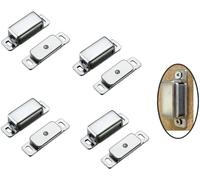 Silver Cupboard Magnetic Door Catch Cupboard Magnetic Latches for Cabinet Kitchen Latch with Screws Small Home Furniture Plastic Shell Metal Plate Pack of 4.
