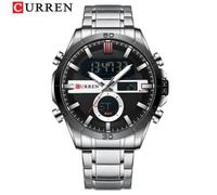 (silver) Curren Men Designer Watches Luxury Watch Brand Sport Digital Wristwatches Multifunctional Electronic Clock Male Blue 8384