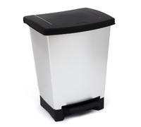 Silver CURVER DUO recycle pedal bin, 25 ltr or 10+10 ltr