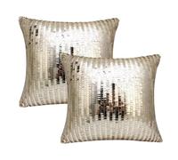 Silver Cushion Covers - 2pcs Silver Sequin Cushion, Disco Ball Pillow Covers, Funky Disco Christmas Decor, Sparkle Sequin Throw Cushions Covers, Best Wedding Party Bed Living Room Sofa Decor (gold)