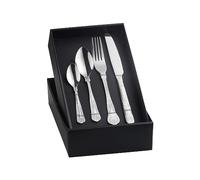 Silver Cutlery Set for 4 People, BUYER STAR 16 Piece Stainless Steel Flatware Set, Shell Shape Pattern Tableware Silverware Set with Spoon Knife and Fork Set, Dishwasher Safe & Mirror Polished