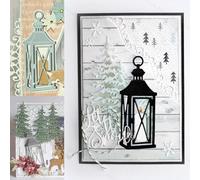 Silver Cutting Dies for Card Making, Candle Lantern, Metal Cutting Dies for DIY Scrapbooking Photo Album Paper Decorative Crafts Scrapbooking