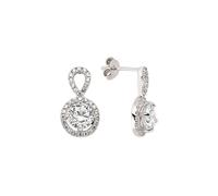 Silver CZ Infinity Halo Stud Earrings - GVE400 Jewelco London White One Size