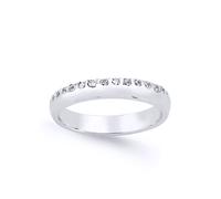 Silver CZ Pave Knife Edge Eternity Ring - GVR624 Jewelco London White Q