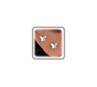 Silver Dainty Butterfly Stud Earrings for Women Minimalist Tiny Moth Statement Drop Earrings Lightweight Insect Earrings Fairie Valentines Jewelry, L, Metal, No Gemstone
