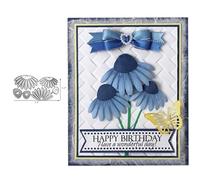 Silver Daisy Flower Metal Cutting Dies for Card Making, Cut Stencils for DIY Scrapbooking Photo Album Paper Decorative Craft for Greeting Cards Invitation Birthday Gift Punch Stencil，Die-Cutting