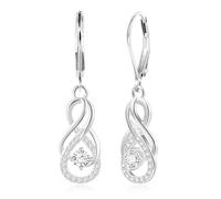 Silver Dangle Earrings for Women Double Figure 8 Drop Earring Jewelry