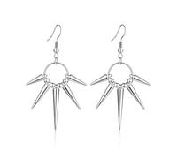 Silver Dangle Earrings For Women Trendy,Boho Cute Drop Western Earings,Vintage Gothic Ethnic Statement Beach Vacation Long Earrings with Leaf Teardrop Turquoise Crystal Tassels,Fashion Jewelry