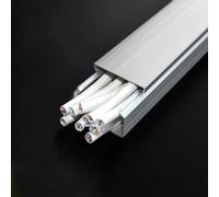 Silver Decorative Invisible Trough, Raceway Metal Cord Cover For School/Public/outdoor Yards, Cable Management Hide Cords On Floor For Factory, Laboratory(L W H 50CM x 3CM x 2CM)