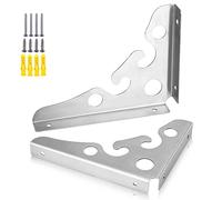 Silver Decorative Shelf Brackets Stainless Steel Heavy Duty Shelf Supports Wall Mounted Floating Multifunctional Shelves Brackets, Brushed Surface, 2 Pcs (200 × 150mm)