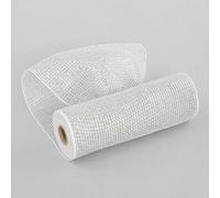 Silver Deluxe Wide Metallic Deco Mesh Roll 25cm/10 inch x 9 Meters UK