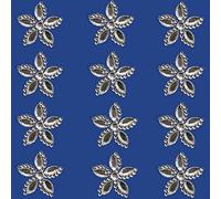 Silver Diamante Flower Stickers - Self Adhesive Rhinestone Craft Embellishment (30mm Flower, 12pcs)