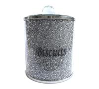 Silver Diamante Jewel Biscuit Jar 16x25Cm