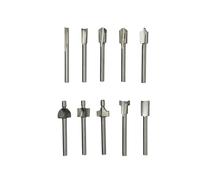 (Silver Diamond) 10Pcs HSS Woodworking Trimming Knife Titanium-Plated Sharpening Knife Micro Milling Cutter Wood Carving Cutter