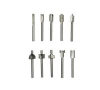 (Silver Diamond) 10Pcs HSS Woodworking Trimming Knife Titanium-Plated Sharpening Micro Milling Cutter Wood Carving