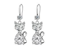 Silver Diamond Dangle Earrings Sterling Silver Dangle Earrings For Women Hypoallergenic Cubic Zirconia Teardrop Dangle Drop Earring Dainty Moissanite Hook Earrings Jewellery Gifts For Women