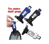 (Silver) Digital LCD Display Car Tyre Tire Tread Depth Gauge Meter Pressure Wear Measurer