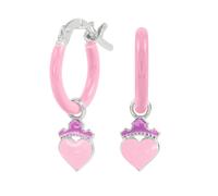 Sterling Silver 925 Disney Princess Purple Love Heart Huggie Earrings