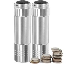 (Silver) Diversion Safe | Set of 2 Flashlight Shaped Hiding Box Secret Compartment - Fake Flashlight Hiding Box Container Stash Safes for Valuables, Store