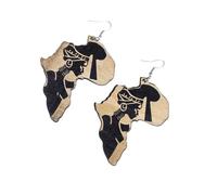 Silver Diy Natural Wooden Hollow Carved Hyperbole Women Drop Earrings Trendy Portrait Leaf Round Female Jewelry Brincos Gifts For Girlfriend, Wife, Sister, Daughter, Mother On