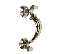 Silver Doctor Door Knocker for Front Door | Polished Solid Brass Silver Knockers with Strike Plate | UPVC | Doctor Front Door Furniture with a Unique Design