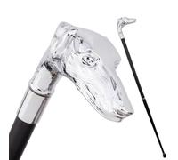 Silver Dog Aluminum Alloy Walking Cane, Decorative Cospaly Stick, Anti Slip for Men Womens Theme Party 93cm